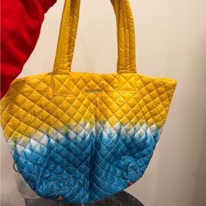 MZ Wallace Yellow and Blue Quilted Tote